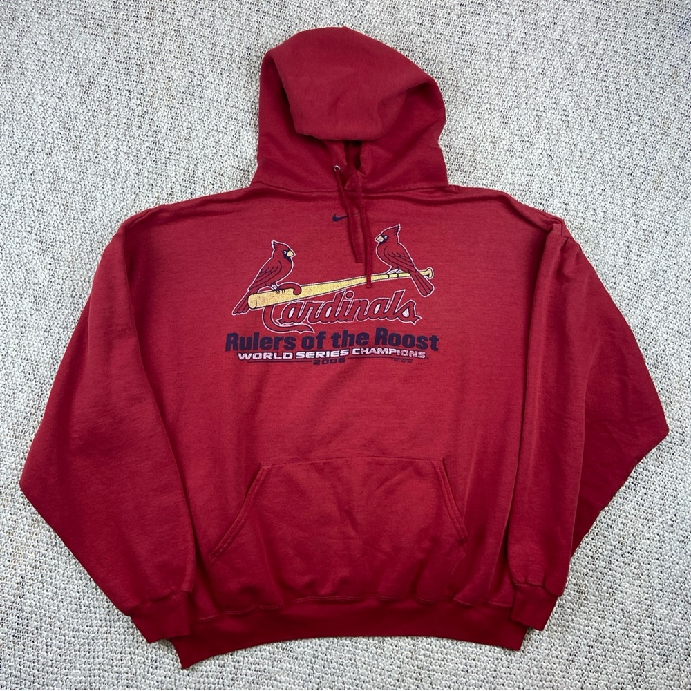 St. Louis Cardinals Nike Center‎ Swoosh Hoodie Mens Large Red World Series 2006